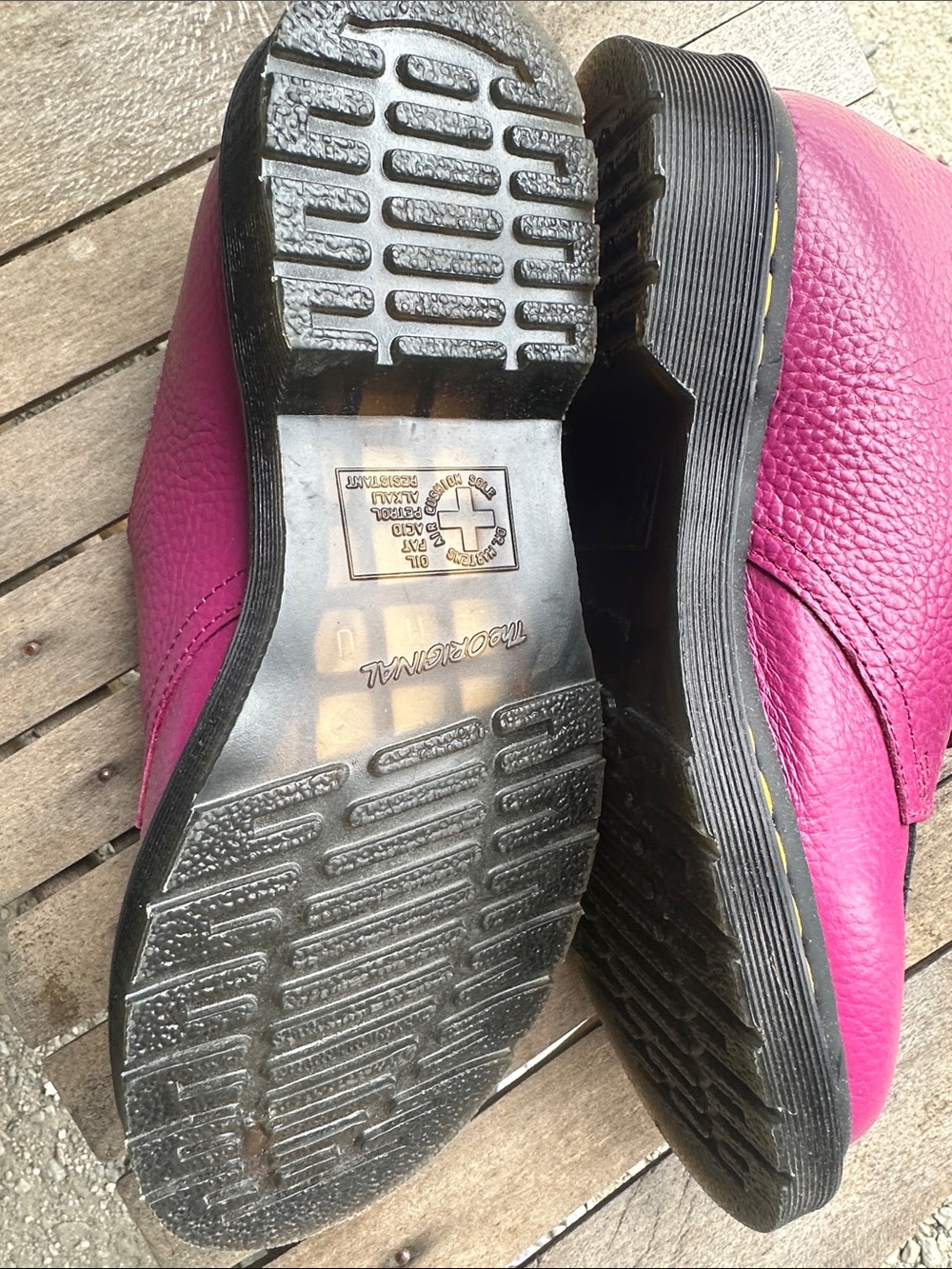 Dr. Martens Women's Fuchsia and Black Heart Derby Shoes - Picture 3 of 4